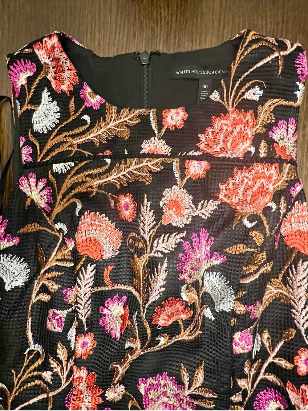White House Black Market Black Floral Embroidered Sheath Dress - Picture 2 of 12